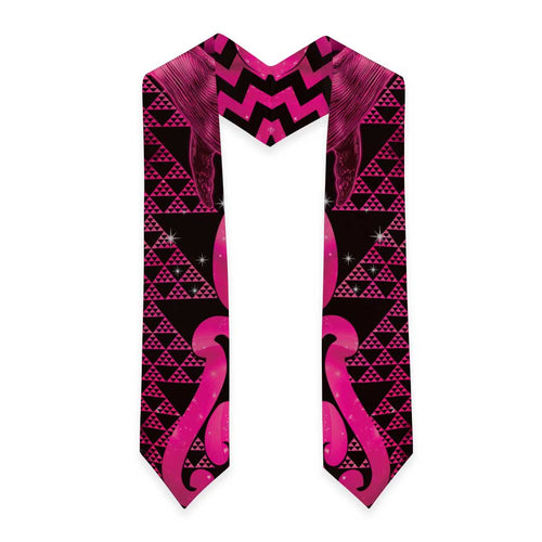 Humpback Whale Matariki New Zealand Graduation Stole NZ Maori Paikea Poutama Luxury Pink