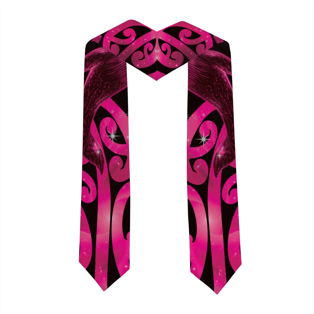 Humpback Whale Matariki New Zealand Graduation Stole NZ Maori Paikea Poutama Luxury Pink
