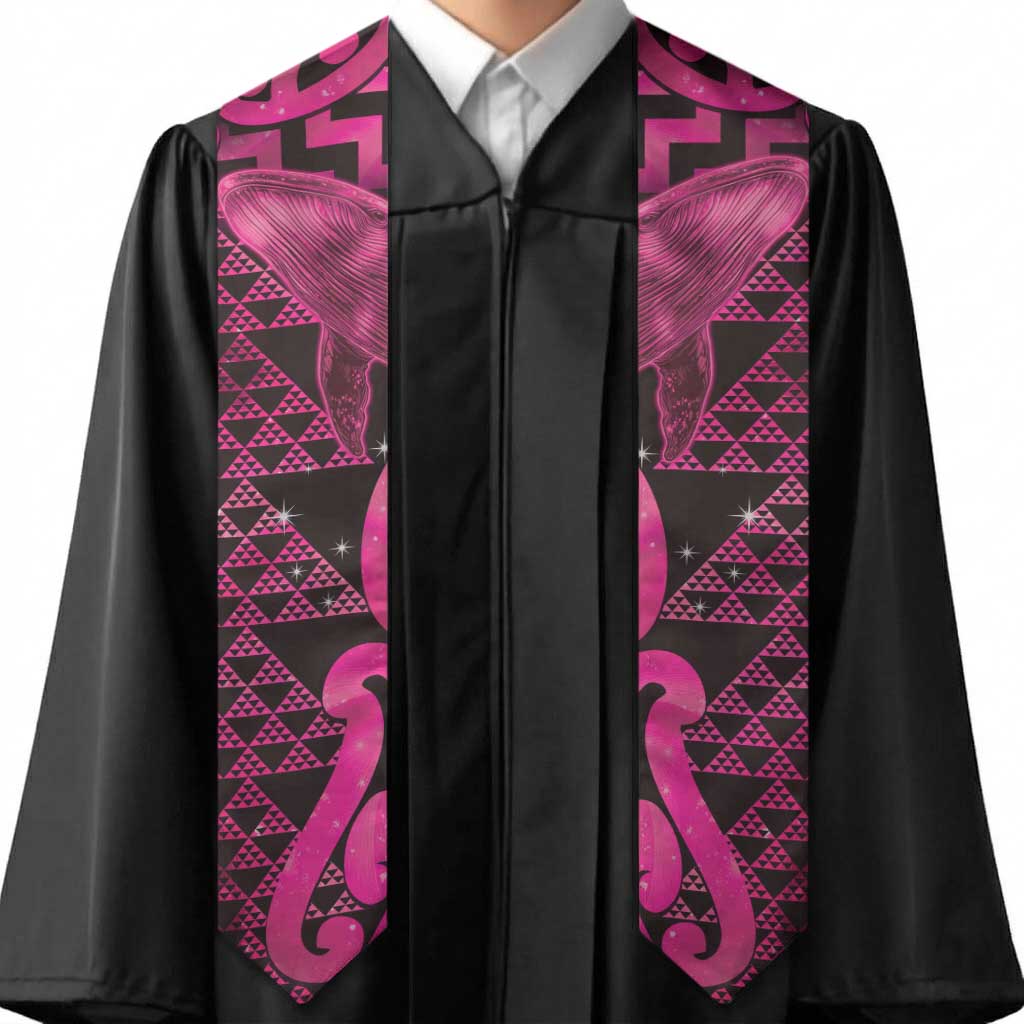 Humpback Whale Matariki New Zealand Graduation Stole NZ Maori Paikea Poutama Luxury Pink