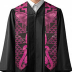 Humpback Whale Matariki New Zealand Graduation Stole NZ Maori Paikea Poutama Luxury Pink