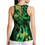 Humpback Whale Matariki New Zealand Hollow Tank Top NZ Maori Paikea Poutama Luxury Green