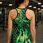 Humpback Whale Matariki New Zealand Hollow Tank Top NZ Maori Paikea Poutama Luxury Green