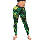 Humpback Whale Matariki New Zealand Leggings NZ Maori Paikea Poutama Luxury Green