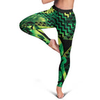 Humpback Whale Matariki New Zealand Leggings NZ Maori Paikea Poutama Luxury Green