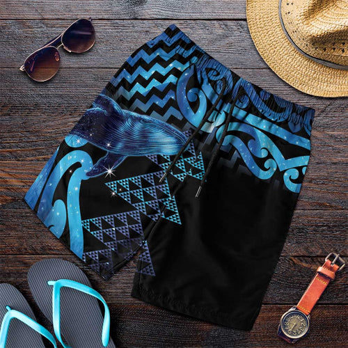 Humpback Whale Matariki New Zealand Shorts for Men NZ Maori Paikea Poutama Luxury Blue