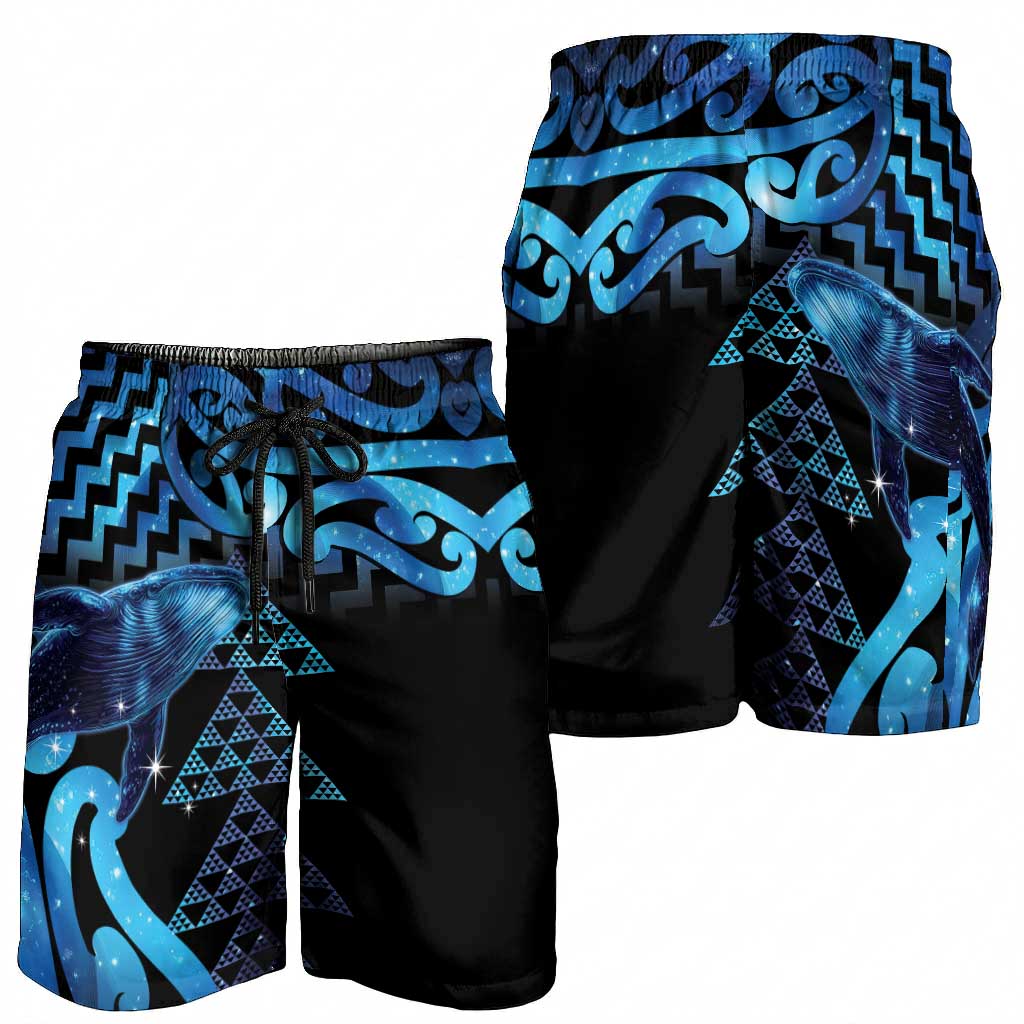 Humpback Whale Matariki New Zealand Shorts for Men NZ Maori Paikea Poutama Luxury Blue
