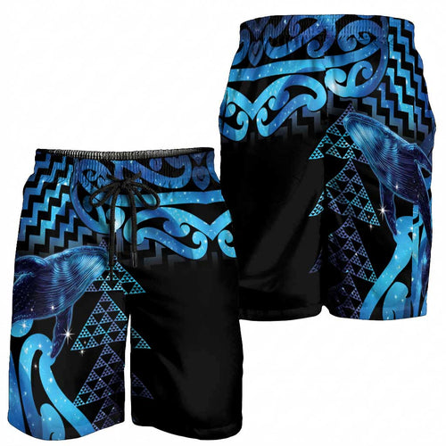 Humpback Whale Matariki New Zealand Shorts for Men NZ Maori Paikea Poutama Luxury Blue