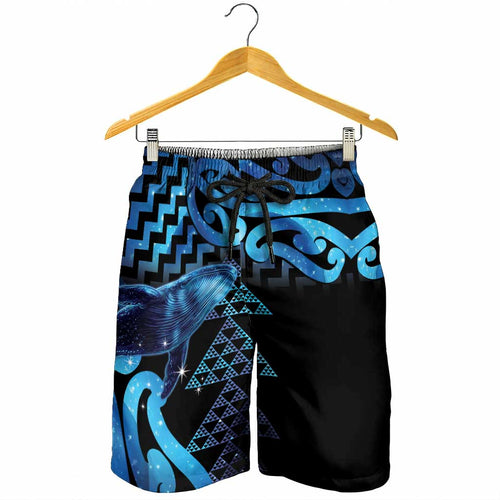 Humpback Whale Matariki New Zealand Shorts for Men NZ Maori Paikea Poutama Luxury Blue