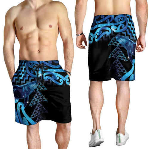Humpback Whale Matariki New Zealand Shorts for Men NZ Maori Paikea Poutama Luxury Blue