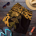 Humpback Whale Matariki New Zealand Shorts for Men NZ Maori Paikea Poutama Luxury Gold