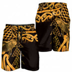 Humpback Whale Matariki New Zealand Shorts for Men NZ Maori Paikea Poutama Luxury Gold