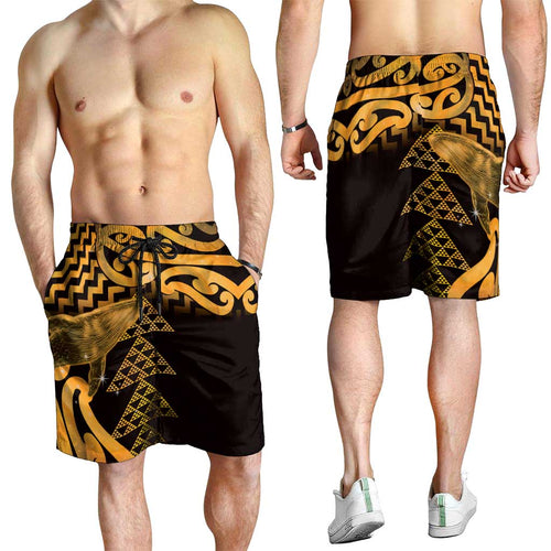 Humpback Whale Matariki New Zealand Shorts for Men NZ Maori Paikea Poutama Luxury Gold