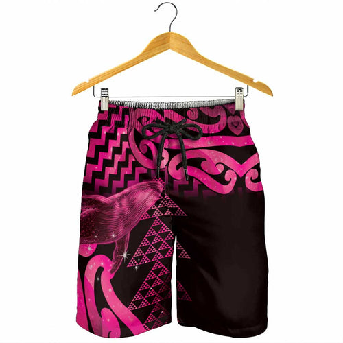 Humpback Whale Matariki New Zealand Shorts for Men NZ Maori Paikea Poutama Luxury Pink