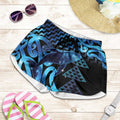 Humpback Whale Matariki New Zealand Shorts for Women NZ Maori Paikea Poutama Luxury Blue