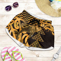 Humpback Whale Matariki New Zealand Shorts for Women NZ Maori Paikea Poutama Luxury Gold