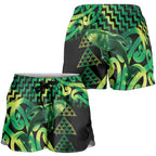 Humpback Whale Matariki New Zealand Shorts for Women NZ Maori Paikea Poutama Luxury Green