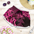 Humpback Whale Matariki New Zealand Shorts for Women NZ Maori Paikea Poutama Luxury Pink