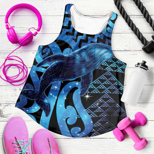 Humpback Whale Matariki New Zealand Women Racerback Tank NZ Maori Paikea Poutama Luxury Blue