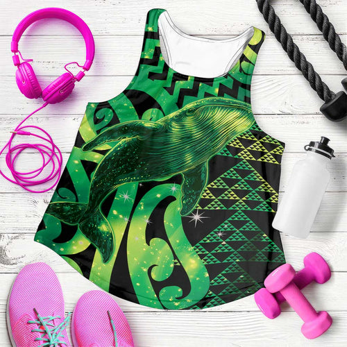 Humpback Whale Matariki New Zealand Women Racerback Tank NZ Maori Paikea Poutama Luxury Green