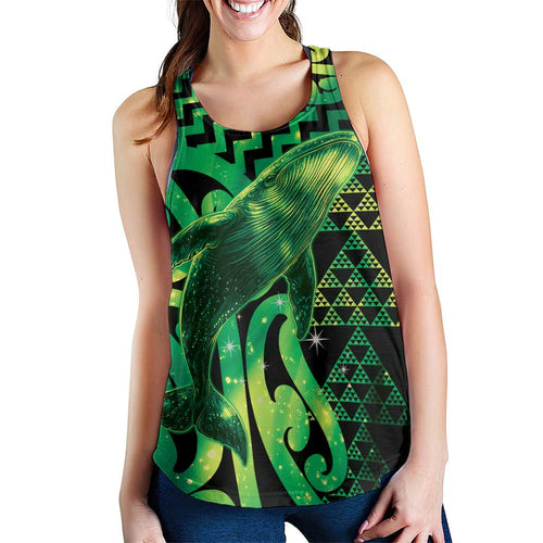 Humpback Whale Matariki New Zealand Women Racerback Tank NZ Maori Paikea Poutama Luxury Green