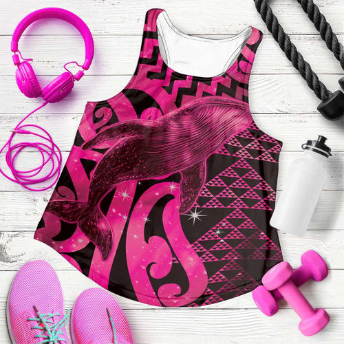 Humpback Whale Matariki New Zealand Women Racerback Tank NZ Maori Paikea Poutama Luxury Pink