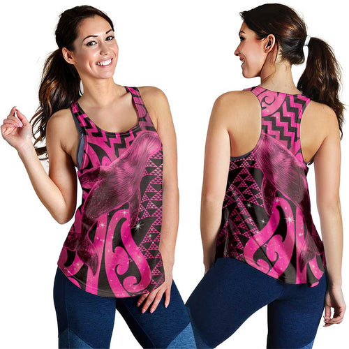 Humpback Whale Matariki New Zealand Women Racerback Tank NZ Maori Paikea Poutama Luxury Pink
