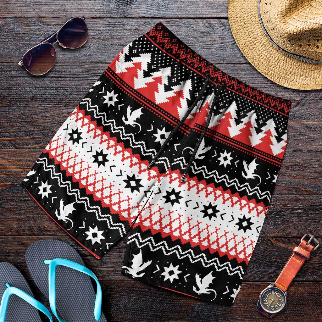 Illawarra Dragons Fire Shorts for Men Christmas Rugby League Spirit - Aussie Hoodie