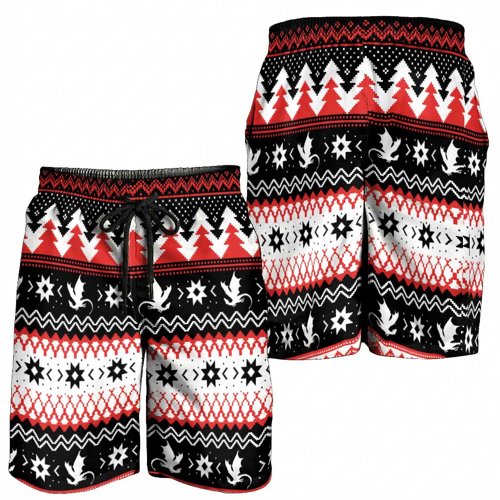 Illawarra Dragons Fire Shorts for Men Christmas Rugby League Spirit - Aussie Hoodie