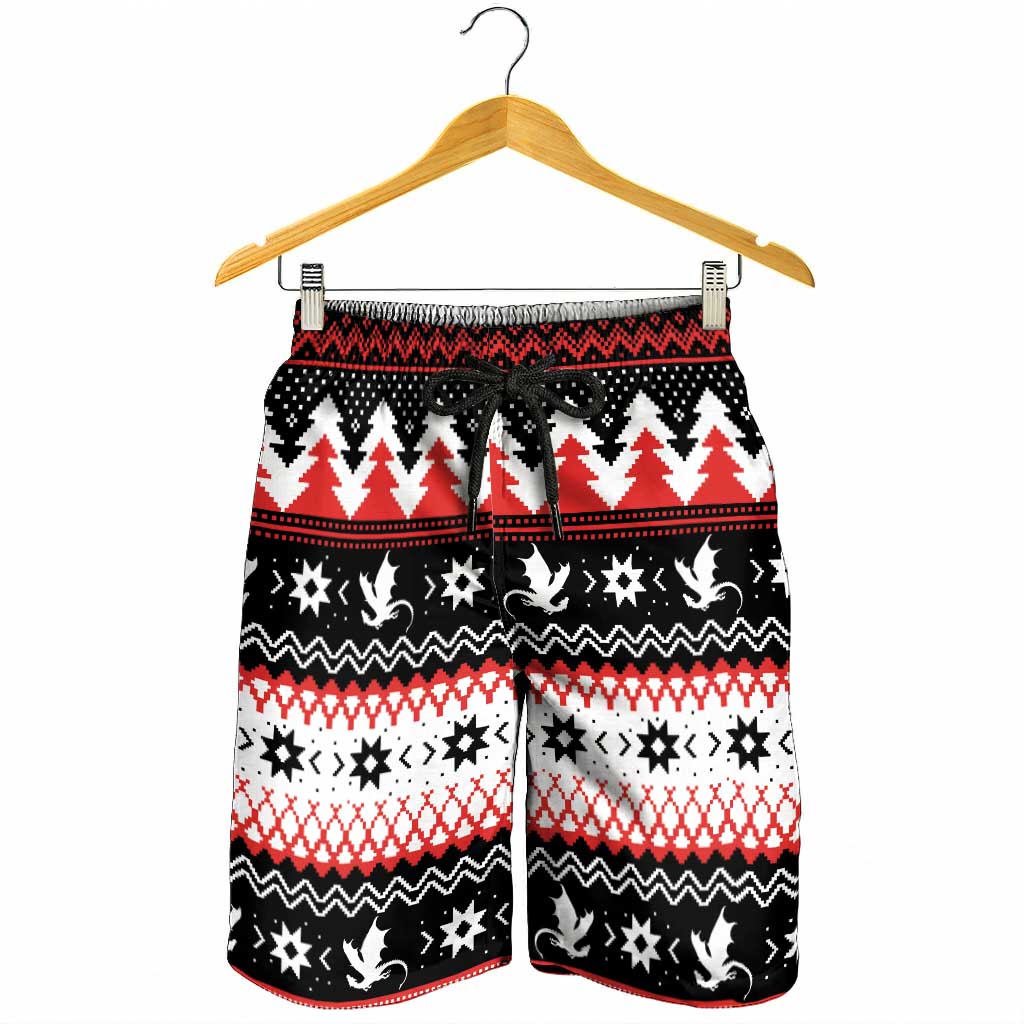 Illawarra Dragons Fire Shorts for Men Christmas Rugby League Spirit - Aussie Hoodie