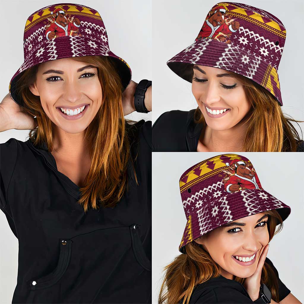 Jingle Broncos Jump Bucket Hat Christmas Rugby League Spirit - Aussie Hoodie