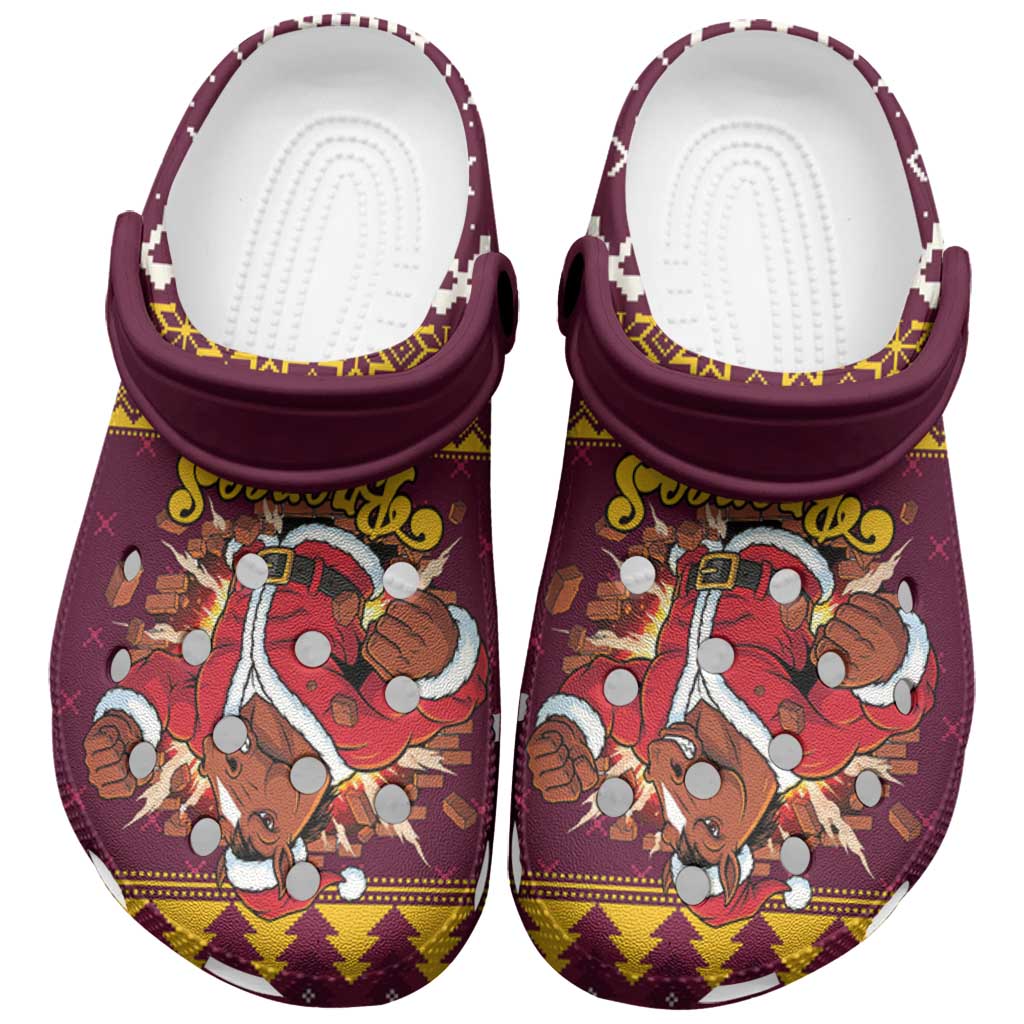 Jingle Broncos Jump Clogs Shoes Christmas Rugby League Spirit - Aussie Hoodie