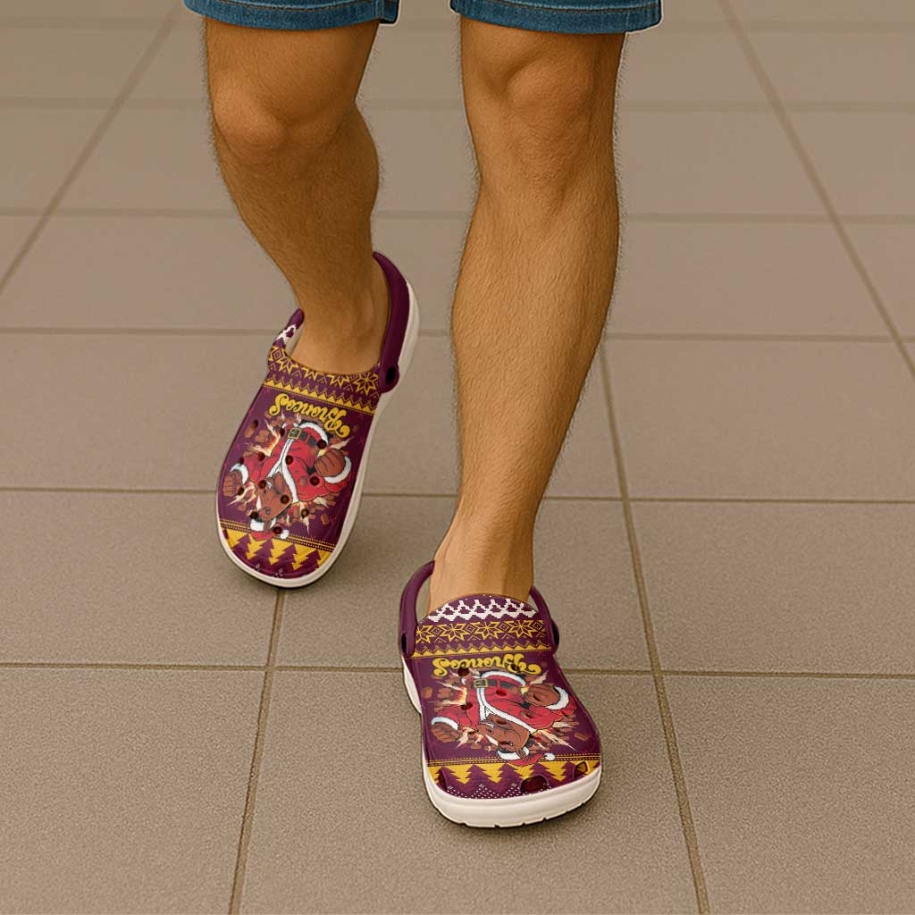 Jingle Broncos Jump Clogs Shoes Christmas Rugby League Spirit - Aussie Hoodie