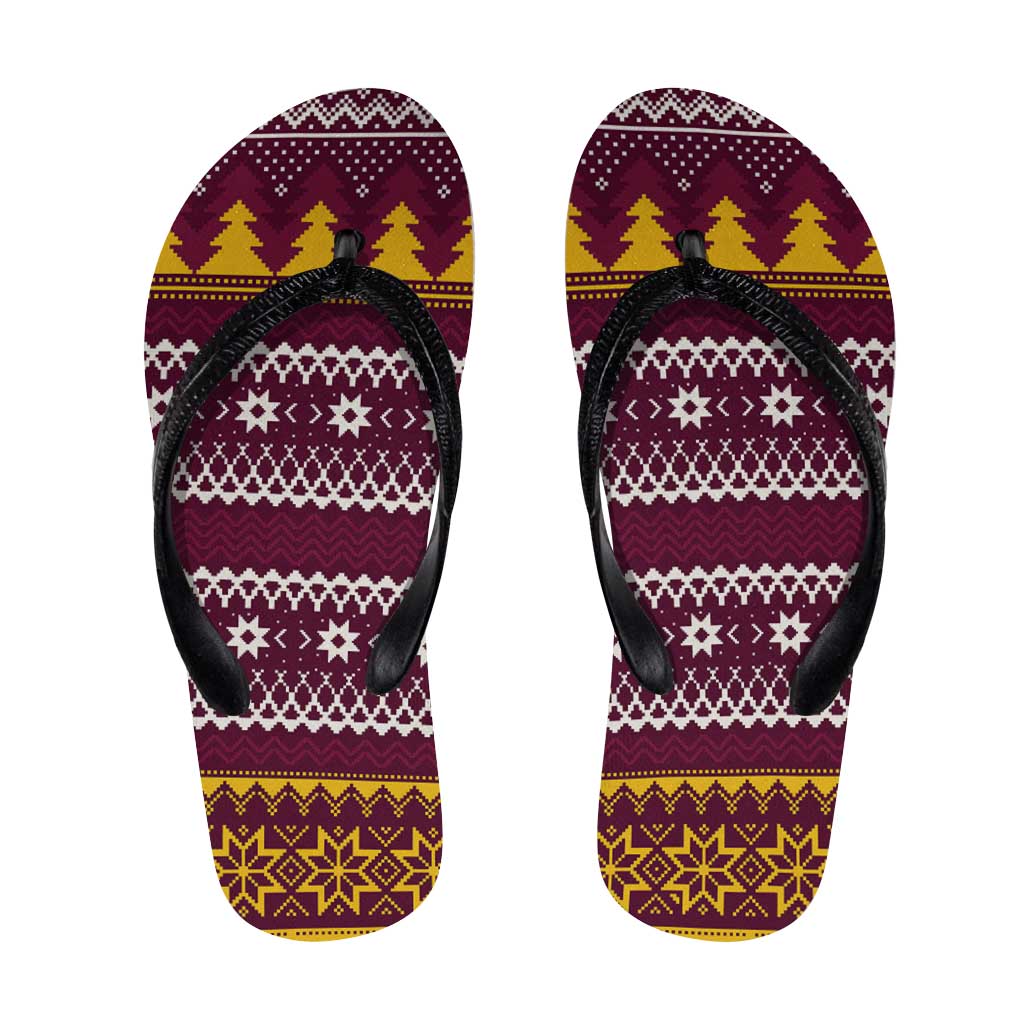 Jingle Broncos Jump Flip Flops Christmas Rugby League Spirit - Aussie Hoodie