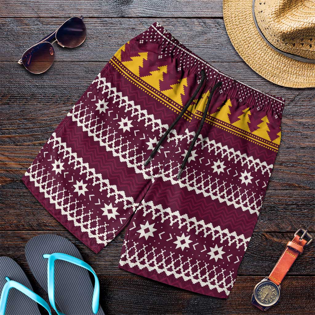 Jingle Broncos Jump Shorts for Men Christmas Rugby League Spirit - Aussie Hoodie