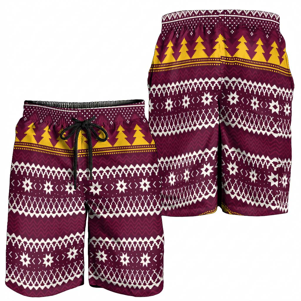 Jingle Broncos Jump Shorts for Men Christmas Rugby League Spirit - Aussie Hoodie
