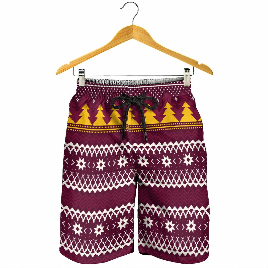 Jingle Broncos Jump Shorts for Men Christmas Rugby League Spirit - Aussie Hoodie
