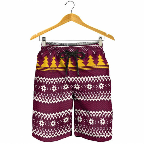 Jingle Broncos Jump Shorts for Men Christmas Rugby League Spirit - Aussie Hoodie