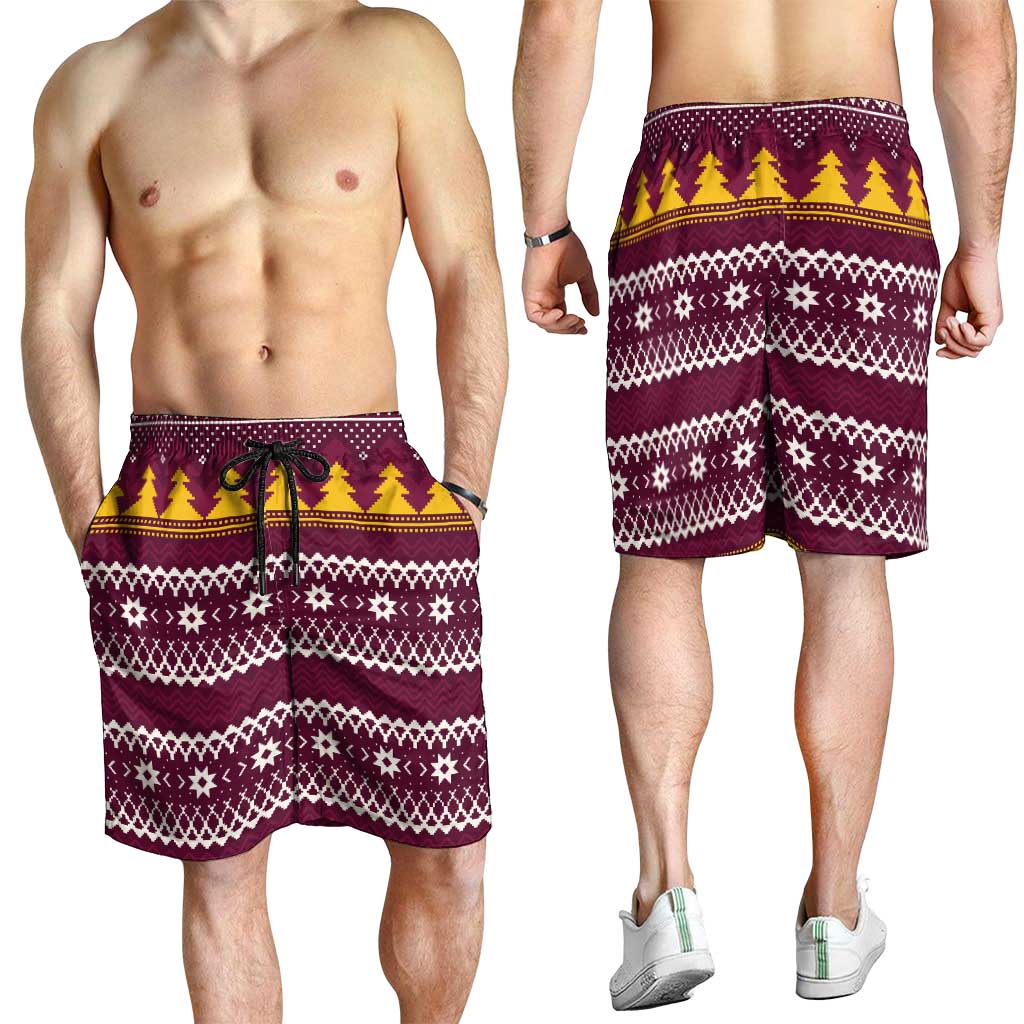 Jingle Broncos Jump Shorts for Men Christmas Rugby League Spirit - Aussie Hoodie
