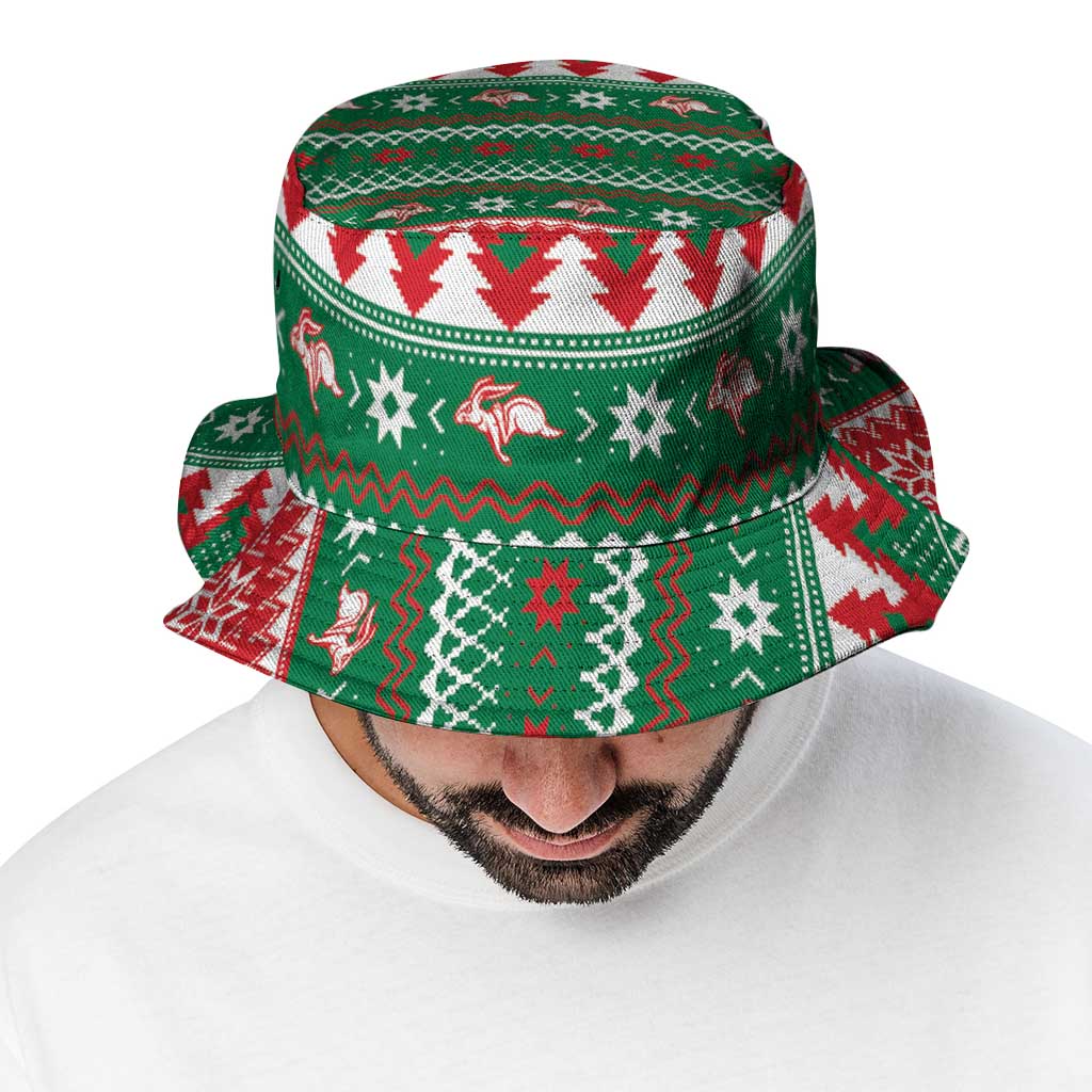 Jingle Rabbitohs Jump Bucket Hat Christmas Rugby League Spirit - Aussie Hoodie