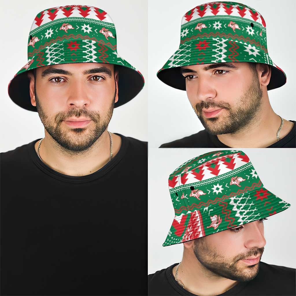 Jingle Rabbitohs Jump Bucket Hat Christmas Rugby League Spirit - Aussie Hoodie