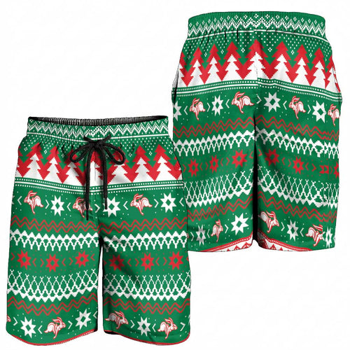 Jingle Rabbitohs Jump Shorts for Men Christmas Rugby League Spirit - Aussie Hoodie