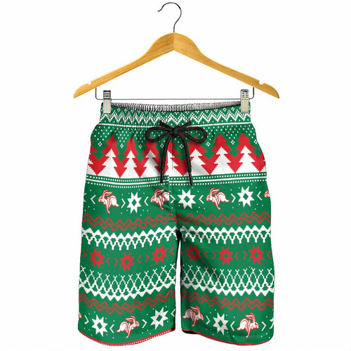 Jingle Rabbitohs Jump Shorts for Men Christmas Rugby League Spirit - Aussie Hoodie