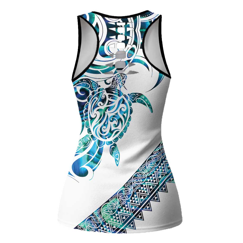 Kahui Whetu Paua Shell Kowhaiwhai Taniko Personalised Hollow Tank Top Turtle Tattoo Maori Tribal Style