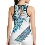 Kahui Whetu Paua Shell Kowhaiwhai Taniko Personalised Hollow Tank Top Turtle Tattoo Maori Tribal Style
