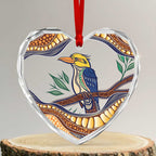 Kookaburra Australia Indigenous Art Glass Ornament