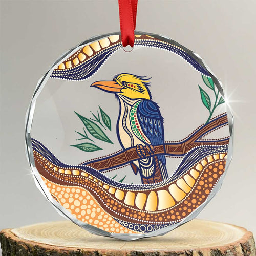 Kookaburra Australia Indigenous Art Glass Ornament