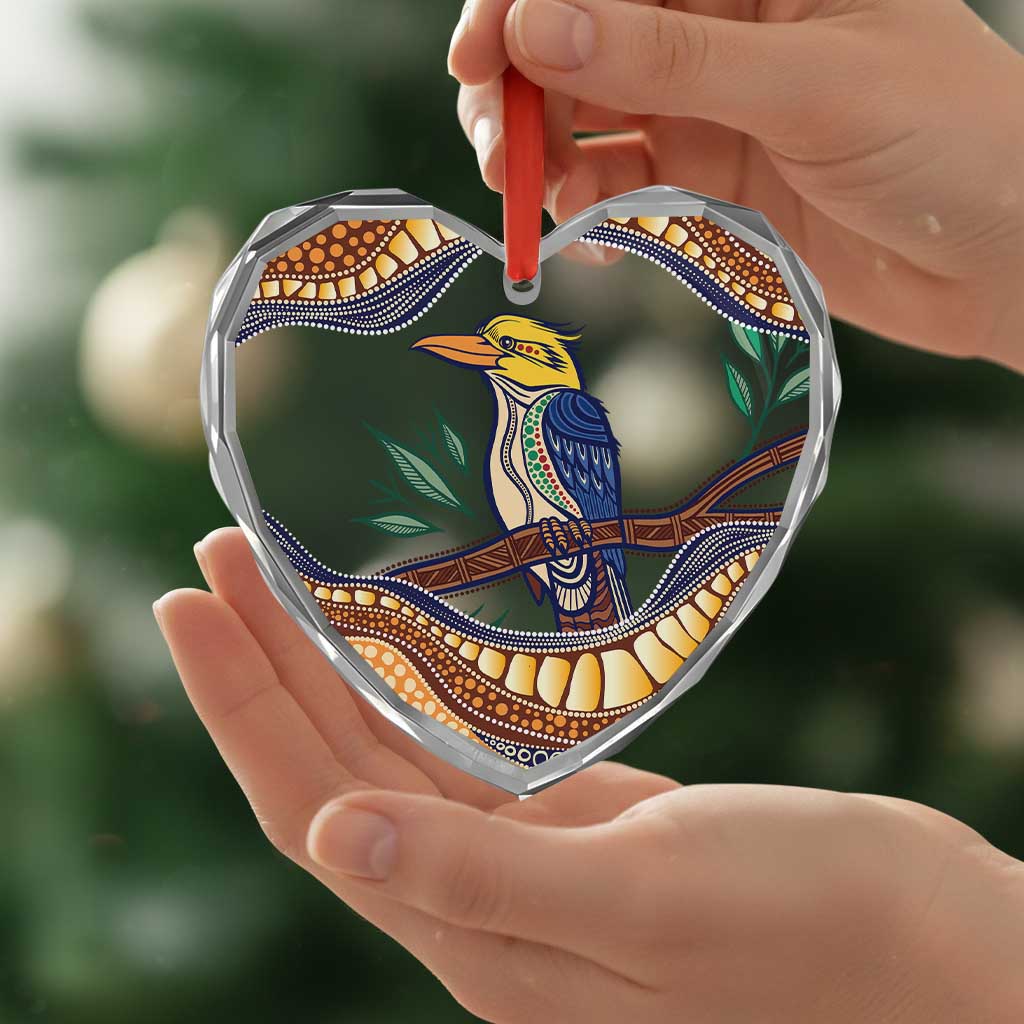 Kookaburra Australia Indigenous Art Glass Ornament
