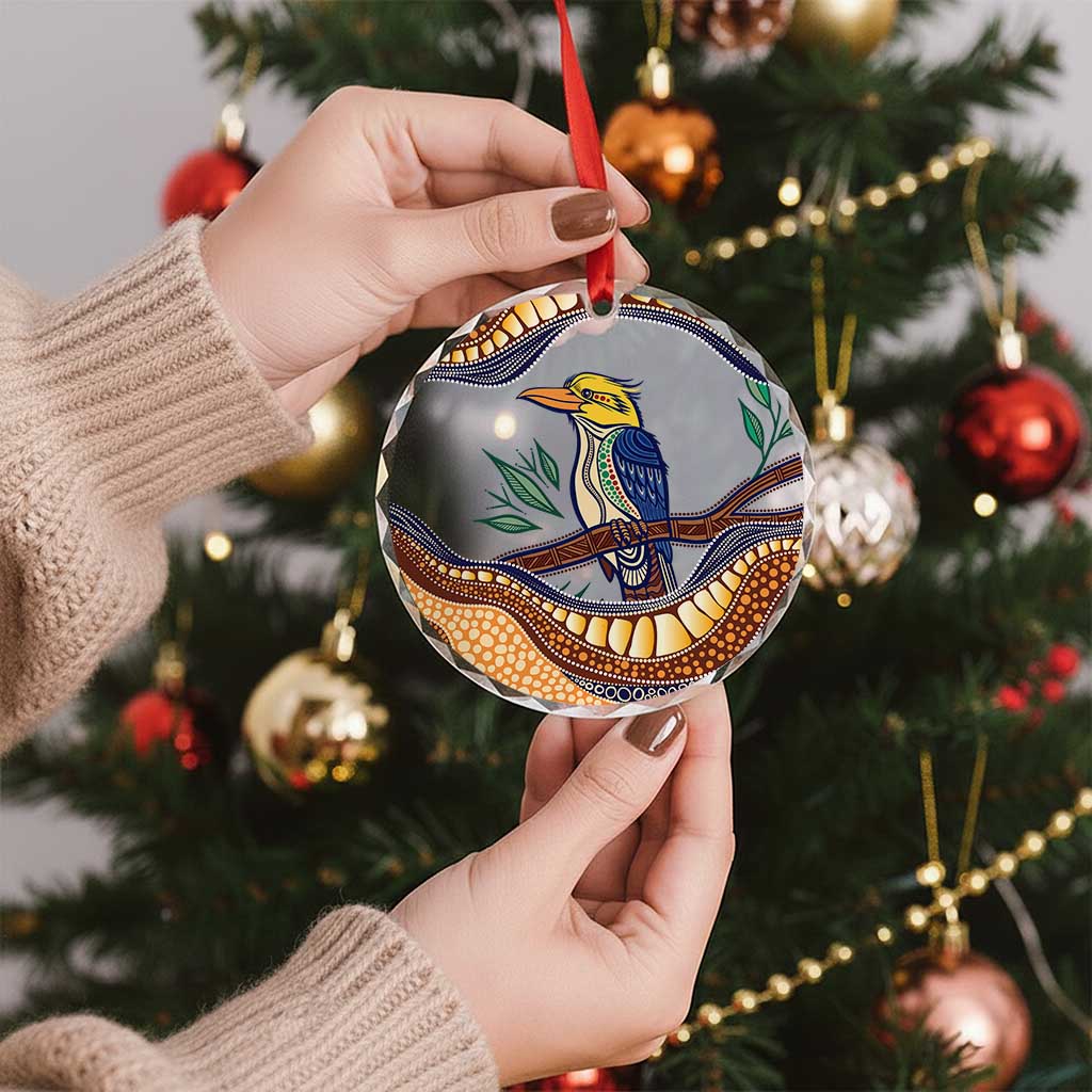 Kookaburra Australia Indigenous Art Glass Ornament