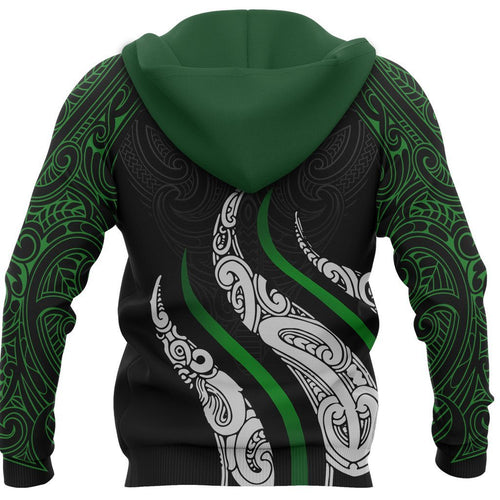 New Zealand Hoodie Green Maori Tribal Tattoo LT03