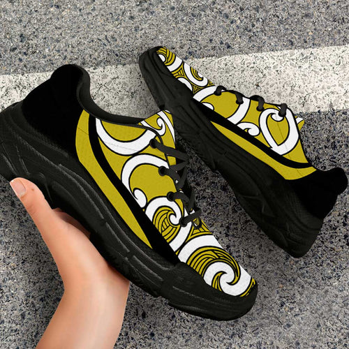 Lime Green Maori Koru New Zealand Chunky Sneakers